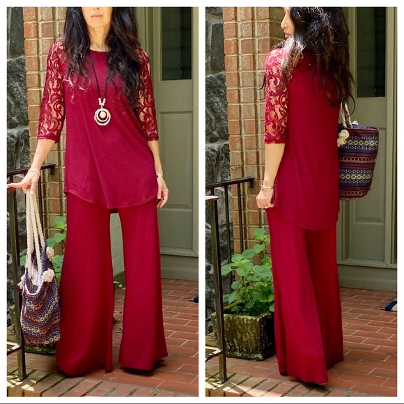 WINE FAVORITES FABULOUS WIDE LEG PANTS - Picture 13 of 15